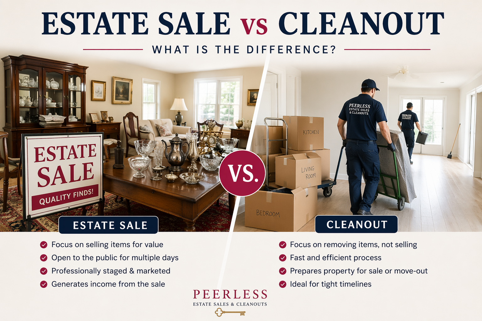 Estate Sale vs Cleanout: What Is the Difference